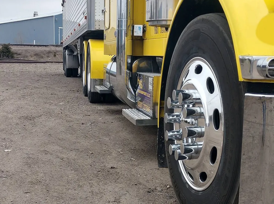 picture of semi truck metal polishing wheel