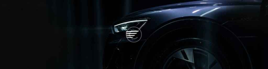 headlight blue sports car