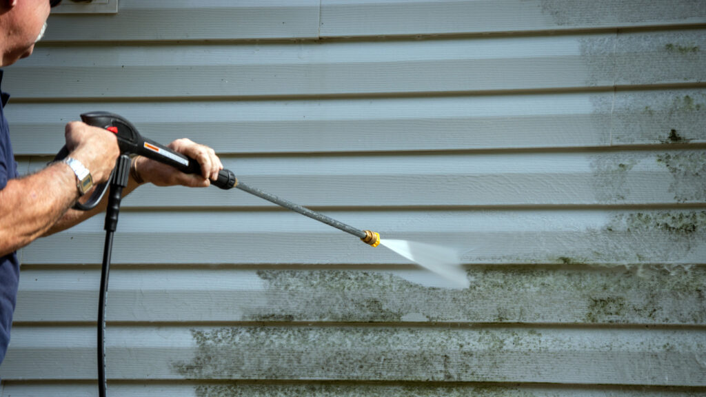 Soft washing technique applied in Grand Island Nebraska residential cleaning